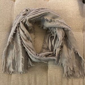 Stella & Dot Fringed Gray Scarf